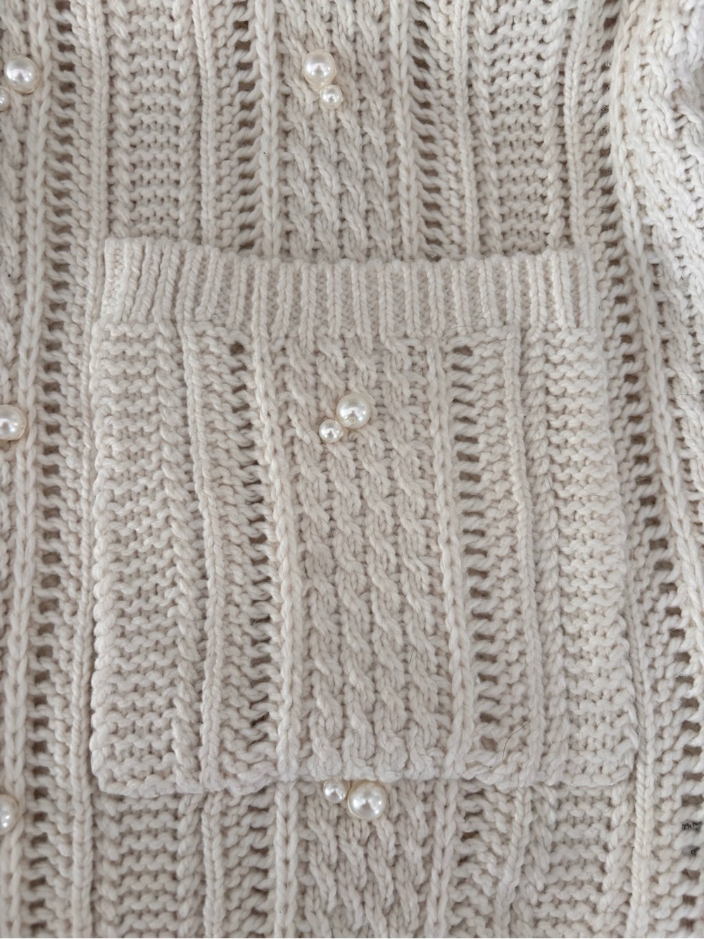 FUTURE COLLECTIVE Oversized Chunky Cardigan Sweater w/ Faux Pearl Accents Sz XX - Picture 10 of 12